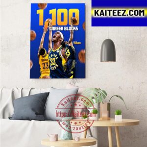 Congratulations To Myles Turner 1100 Career Blocks With Indiana Pacers Art Decor Poster Canvas