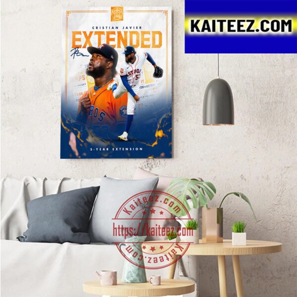 Cristian Javier Extended Houston Astros MLB Art Decor Poster Canvas