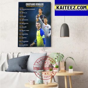 Cristiano Ronaldo Has Scored Four Or More Goals In A Match For The Eleventh Time Art Decor Poster Canvas