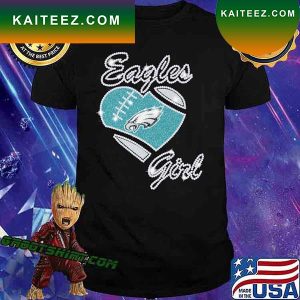 Eagles girl diamond Heart T-shirt