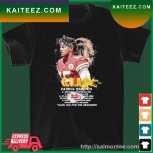 G.o.a.t Patrick Mahomes Collection Appellation Thank You For Memories T-Shirt
