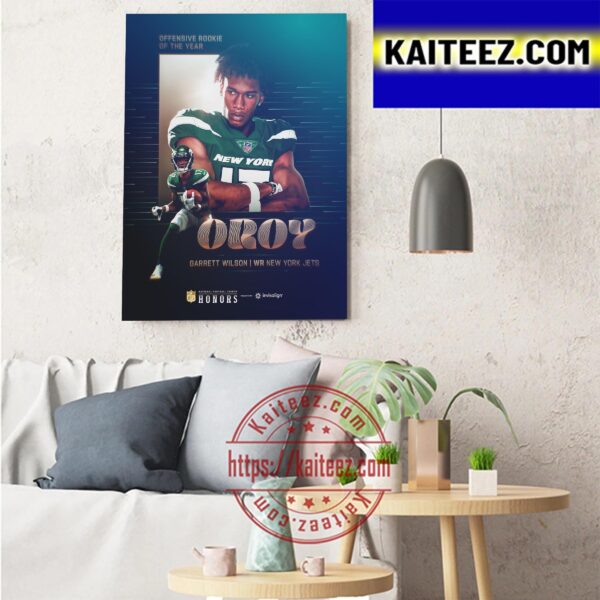 Garrett Wilson Is 2022 AP NFL Offensive Rookie Of The Year Art Decor Poster Canvas