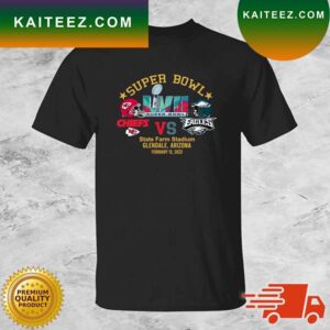 Hot Kansas City Chiefs Vs Philadelphia Eagles Super Bowl State Farm Stadium 2023 T-shirt