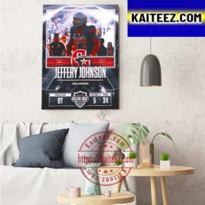 Houston Gamblers In The 2023 USFL College Draft Select DT Jeffery Johnson From Oklahoma Art Decor Poster Canvas