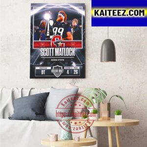 Houston Gamblers In The 2023 USFL College Draft Select DT Scott Matlock From Boise State Art Decor Poster Canvas