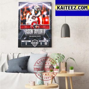 Houston Gamblers In The 2023 USFL College Draft Select S Jason Taylor II From Oklahoma State Art Decor Poster Canvas