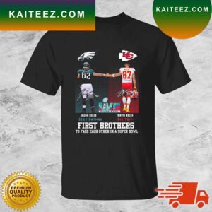 Jason Kelce Sexy Batman Vs Travis Kelce Big Yeti First Brothers To Face Each Other In A Super Bowl Signatures T-shirt