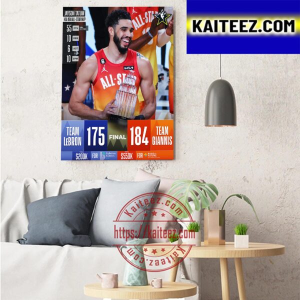 Jayson Tatum Is KIA NBA All Star MVP In NBA All Star Game 2023 Art Decor Poster Canvas