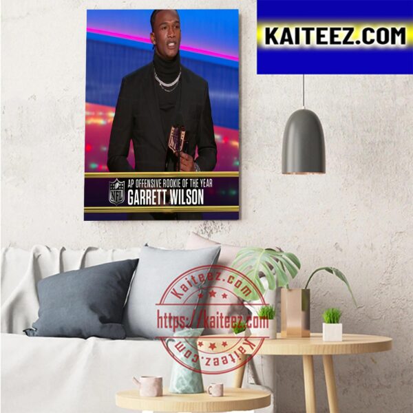 Jets WR Garrett Wilson Wins The AP NFL 2022 Offensive Rookie Of The Year Art Decor Poster Canvas