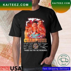 Kansas City Chiefs 2023 LVII Super Bowl Champions Thank You For The Memories Signatures T-shirt