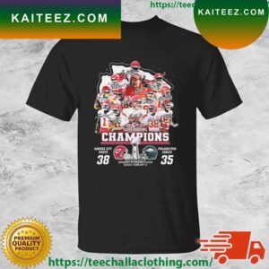 Kansas City Chiefs 2023 Super Bowl Champions Chiefs 38 Eagles 35 Signatures T-shirt