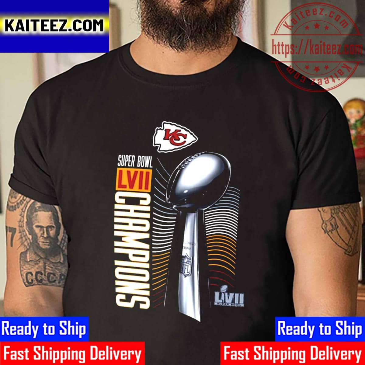 Kansas City Chiefs 2023 Super Bowl LVII Champions Vintage T-Shirt - Kaiteez