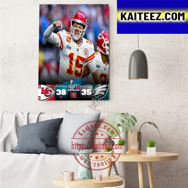 Kansas City Chiefs Are Super Bowl LVII 2023 Champions Art Decor Poster Canvas