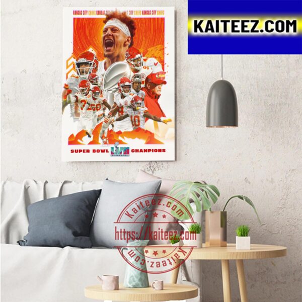 Kansas City Chiefs Are Super Bowl LVII Champions Once Again Art Decor Poster Canvas