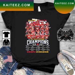 Kansas City Chiefs Back To Back AFC West Division Champions 2023 Chiefs Kingdom Signatures T-shirt