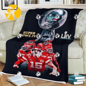 Kansas City Chiefs Become Super Bowl Champions Three Times Trophy In Black Background Blanket