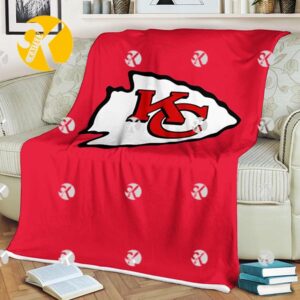 Kansas City Chiefs Big Logo Super Bowl LVII Champions In Signature Red Background Football Fans Blanket