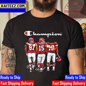 Kansas City Chiefs Champions Super Bowl LVII 2023 Champions Kelce Mahomes Pacheco Signature Vintage T-Shirt