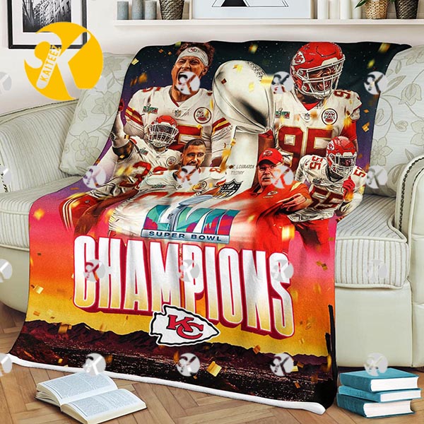 Kansas City Chiefs Big Logo Super Bowl LVII Champions In Signature Red  Background Football Fans Blanket - Kaiteez