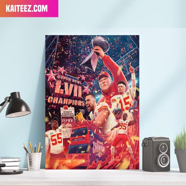 Kansas City Chiefs Hoist It High Congrats Champions Of Super Bowl LVII 2023 Poster Canvas