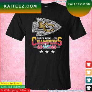 Kansas City Chiefs Logo Players Name 2023 Super Bowl LVII Champions T-Shirt