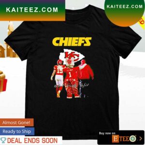 Kansas City Chiefs Mahomes Wolf and Andy Reid signatures T-shirt