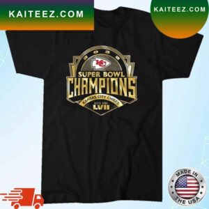 Kansas City Chiefs Majestic Threads Super Bowl LVII Champions Luxe Foil Tri-Blend T-Shirt