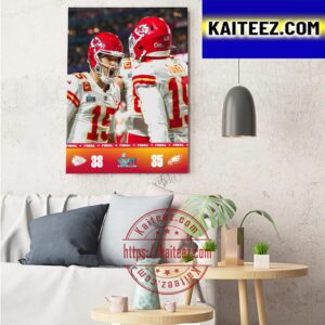 Kansas City Chiefs NFL 2023 Super Bowl LVII Champions Art Decor Poster Canvas