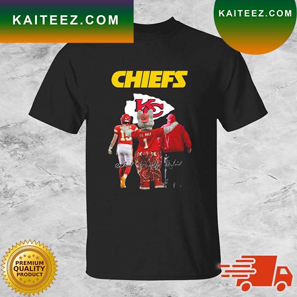 Kansas City Chiefs Patrick Mahomes Wolf And Andy Reid Signatures T ...