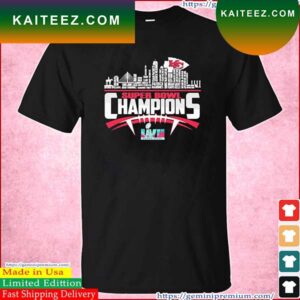 Kansas City Chiefs Skyline Players Name 2022-2023 Super Bowl LVII Champions T-Shirt