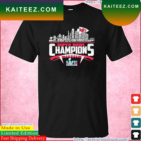 Chiefs Super Bowl Shirt Skyline LVII Champions Kansas City Chiefs