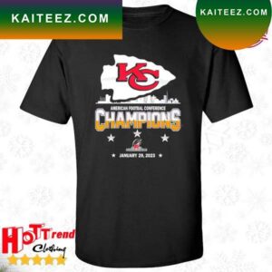 Kansas City Chiefs Skylines American Football Conference Champions 2023 T-Shirt