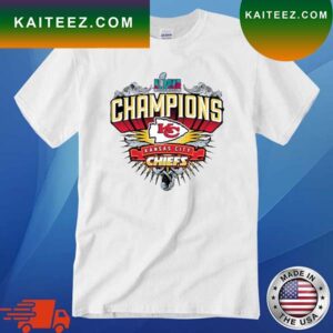 Kansas City Chiefs Super Bowl LVII Champions Shield Tie-Dye T-Shirt