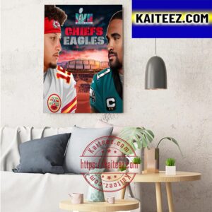 Kansas City Chiefs Vs Philadelphia Eagles For NFL Super Bowl LVII 2023 Art Decor Poster Canvas