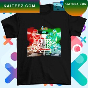 Kansas City Chiefs vs Philadelphia Eagles showing live 2023 T-shirt