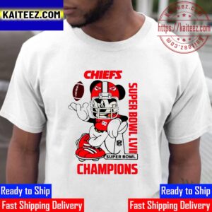 Kansas City Chiefs x Mickey Mouse 2023 Super Bowl LVII Champions Vintage T-Shirt