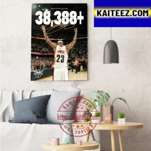LeBron James Is Scoring King NBA All Time Leading Scorer With 38K+ Points Art Decor Poster Canvas