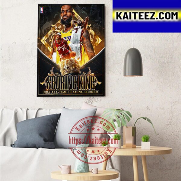 LeBron James Is The Scoring King NBA All Time Leading Scorer Art Decor Poster Canvas