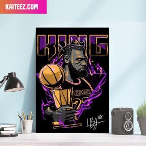 LeBron King James – Los Angeles Lakers NBA Champion With His Signature Decorations Poster-Canvas