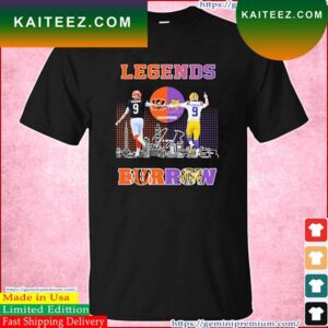 Legends Joe Burrow Cincinnati Bengals And Lsu Tigers Signatures T-Shirt