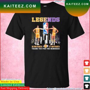 Legends Lebron James And Kareem Abdul-jabbar Thank You For The Memories Signatures T-Shirt