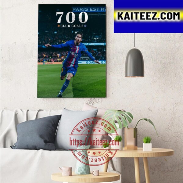 Lionel Messi Scores His 700th Club Goal Art Decor Poster Canvas