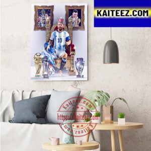 Lionel Messi Take Home The Best FIFA Mens Player Award 2022 Art Decor Poster Canvas