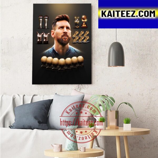 Lionel Messi Winner The Best FIFA Mens Award 2022 Art Decor Poster Canvas