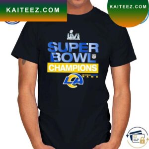 Los Angeles Rams heathered gray super bowl lvi champions locker room trophy collection 2023 T-shirt