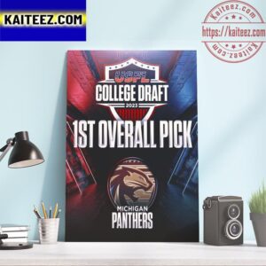 Michigan Panthers 1st Overall Pick In The 2023 USFL College Draft Art Decor Poster Canvas