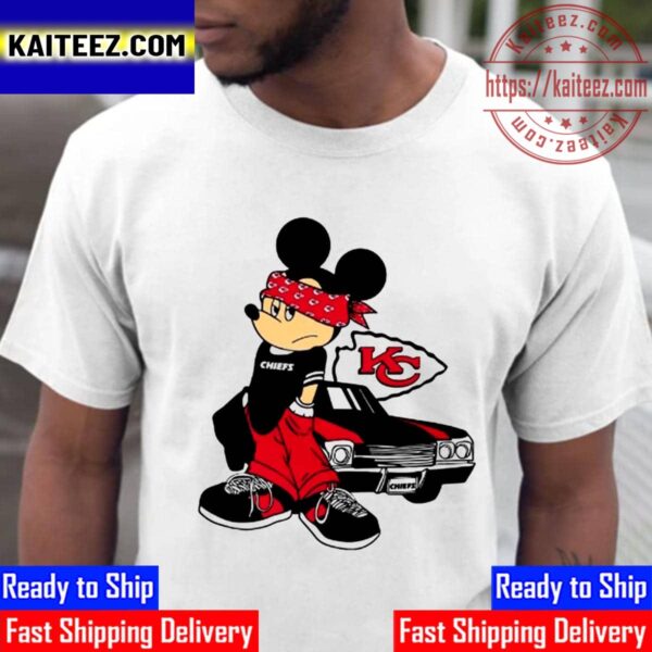 Mickey Mouse Hiphop x Kansas City Chiefs Champions Super Bowl LVII 2023 Vintage T-Shirt