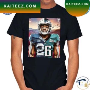 Miles Sanders and Philadelphia Eagles Super Bowl LVII Signature Madeln Happy Valley T-shirt