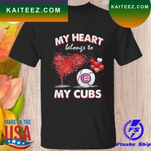 My heart belongs to my chicago cubs T-shirt