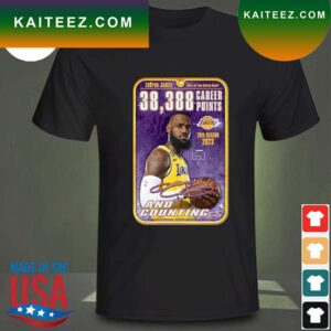 NBA Lebron James 38388 career points 20th season and counting signature T-shirt